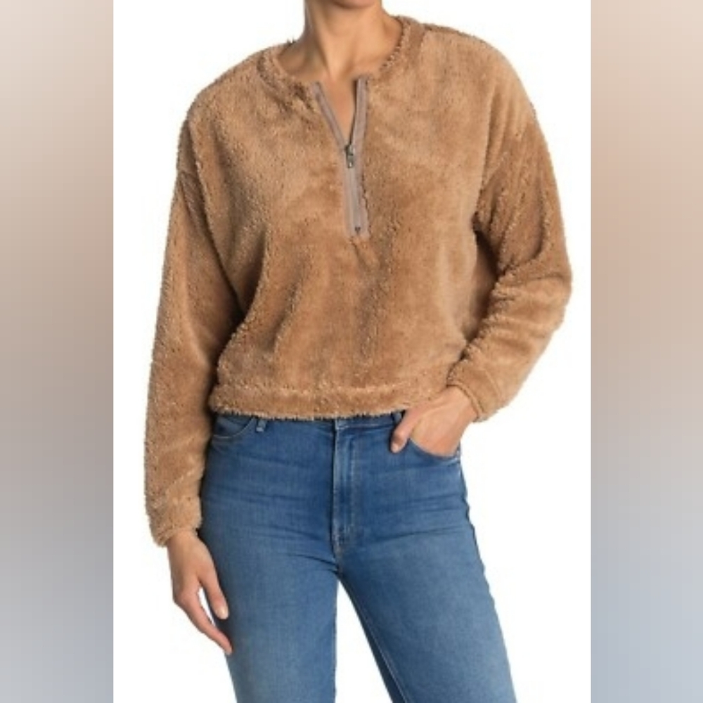 🌟NWT Abound/Nordstrom Tan Fleece Jacket Sz L